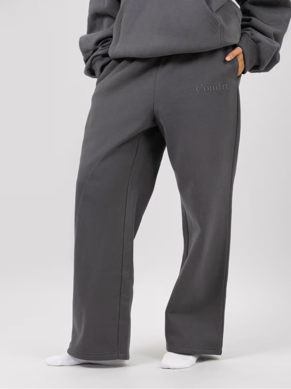 Comfrt Minimalist Straight Leg Sweatpants Steel Grey Size M NWT Heavyweight Cozy